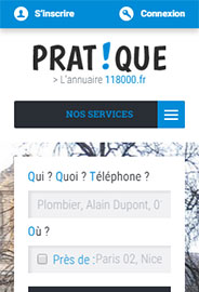 Version mobile de l'annuaire 118000