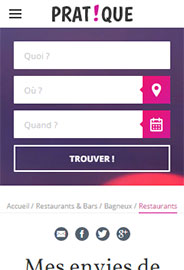 Version mobile des idées de sorties