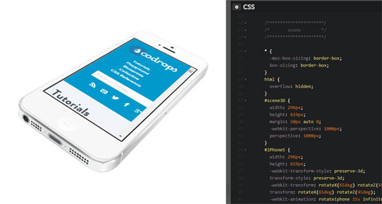 Démo technique d'un iPhone 5 en CSS 3D