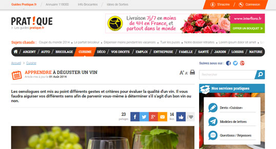 Page d'accueil des guides pratiques